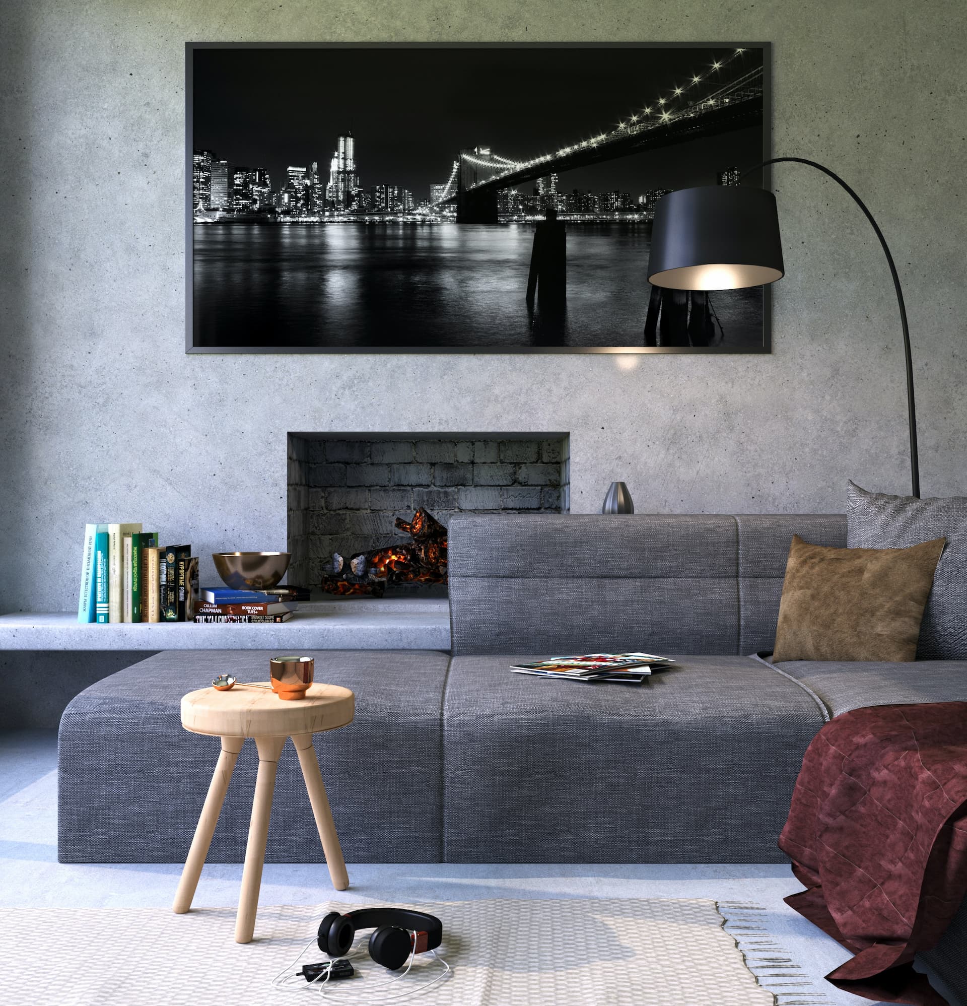 Piso de soltero decorado con estilo moderno y sobrio